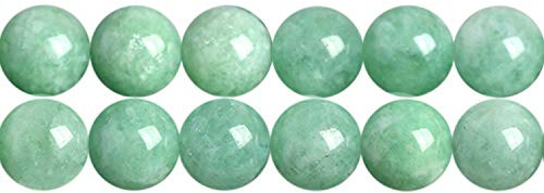 SKYBEADS Perlen 6mm Natürliche Birma Grün Jadeit Edelstein zum Auffädeln 38cm Approx 60 Stück