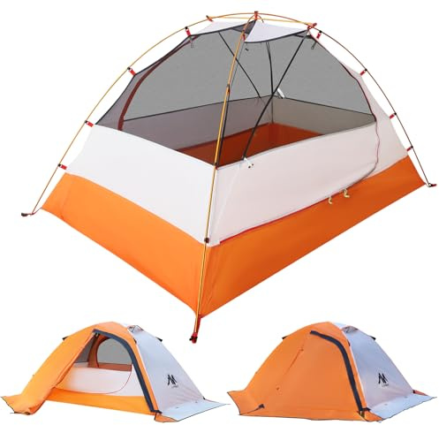 AYAMAYA Ultralight Backpacking Tent - 2 Person Waterproof Windproof Lightweight Tent with Aluminum Poles, Easy Set Up Double Layer Tents for Outdoor Camping Hiking Mountaineering
