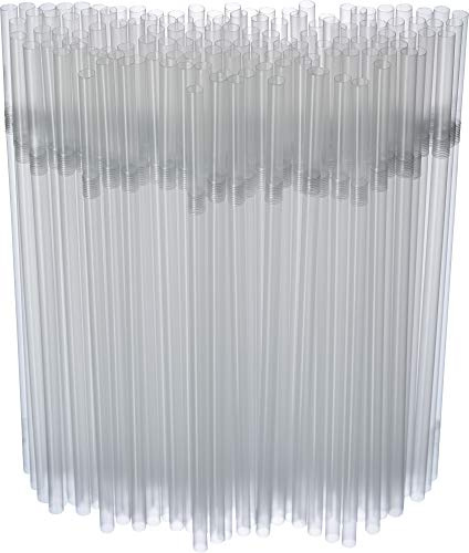 [500 Pack] Clear Flexible Plastic Drinking Straws Disposable Straw 8'' inches Tall
