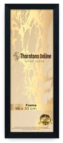Throntons Modern Panoramic sizes picture Frame Photo Frame Poster Display - 95 x 33cm (Black)