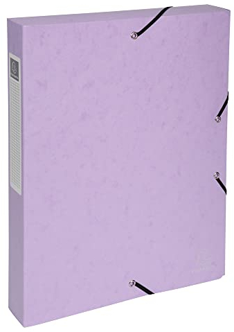 Exacompta 59550E Premium Sammelbox Aquarel aufgebaut mit Gummizug 25 mm breit aus Colorspan-Karton mit Rückenschild für DIN A4 Archivbox Heftbox Dokumentenbox Zeichenbox 1 Stück Zufallsfarbe