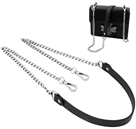 YUE QIN 120cm Taschenkette Silber Schulterriemen Taschenriemen Metall Trageriemen Handtasche Ersatz Schulterriemen Kette Trageriemen für Taschen Taschenkette