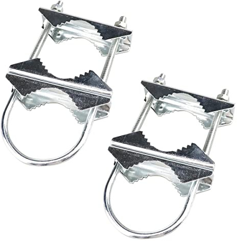 Hsthe Sea 2 set di morsetti per antenna doppia, staffa a V, bulloni a U, accessori di montaggio per antenna TV, ombrelloni, bandiere e canne da pesca