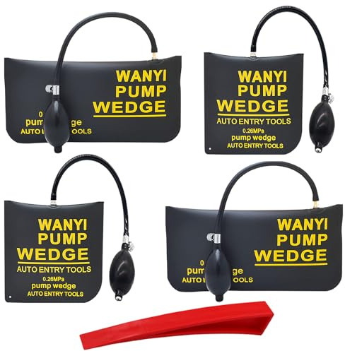 WANYI Montagekissen Luftkissen von 300KG TPU Fenstermontage Luftkissenheber Air Wedge Pump Montagehilfe für die Tür und Fenster Montage Tragendes Auto-Reparatur mit 2 Luftkeil