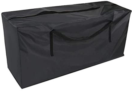 Gartenkissentasche - Schwarz - 122 x 39 x 55 cm - Aufbewahrungstasche für Gartenmöbel - Gartenstuhlkissentasche - Gartenset Kissen Aufbewahrungstasche
