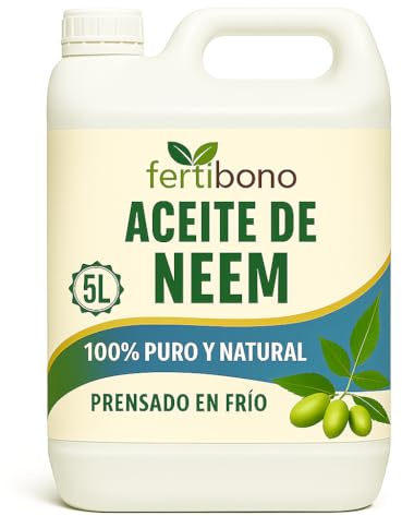 FERTIBONO Aceite de Neem 100% Puro y Natural - Extraído de Semillas - Vitalidad y Bienestar para Plantas - Hidratación y Nutrición Natural - Residuo Cero - 5L