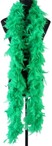 Flauschige Federboa für Schal, natürliche Truthahnfedern, Hochzeitskleid, Zubehör, dekorative Bastelfedern, 2 Yards/Stück, 60 g, Grasgrün