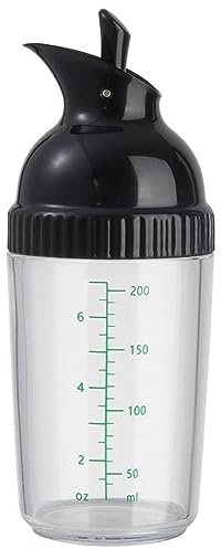 Wokyo Salad Dressing Shaker Container 200ml Kitchen Leakproof Sealed Dressing Bottle for Soy Sauce Vinaigrette Kitchen Spice Oil Vinegar Container (Black)