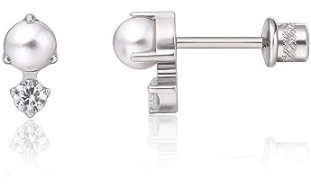Limerencia Medizinische Titan Ohrringe | G23 Hypoallergen Gesundheitsstecker Ohrstecker mit Schraubverschluss, Nickelfreie Ohrringe für Damen, Mädchen und Kinder