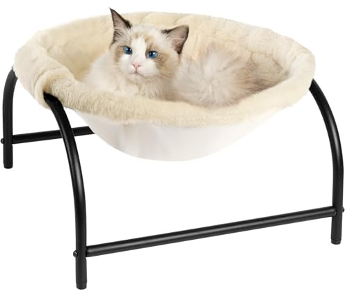 JUNSPOW Cat Bed Dog Perch Pet Hammock Bed Pet Sleeping Cat Supplies Pet Supplies Whole Wash Stable, Detachable, Breathable, Easy Assembly Indoors Outdoors, 16.9 in x 16.9 in x 9.5 in