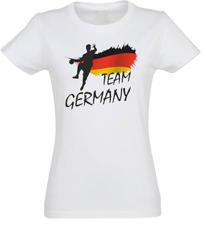 Kiwistar - T-Shirt Damen - weiß - L - Handball Team Germany - Handballspieler - Geschenk Mann Sportspieler T-Shirt - Fanshirt