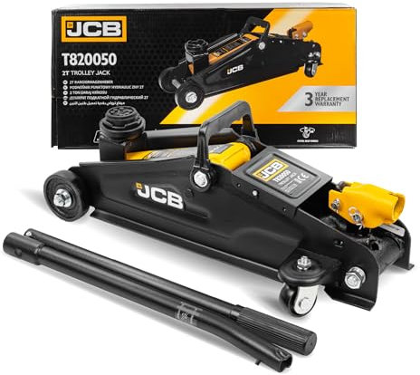 Hydraulischer Unterstellwagen 2t, Tiefer Wagenheber 135–340 mm, Tragkraft 2000 kg, 360° Rollen, Gummischutz, Sicherheitsventil, Werkstattwagenheber für PKW & Fahrzeuge