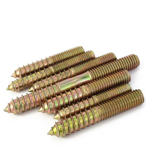 Cilky Metallschrauben 10 Stück doppelseitige Stockschrauben mit Gewinde Stockschrauben M4/M5 Doppelkopfschrauben Kohlenstoffstahl selbstschneidende Schrauben für Möbel(M4*30)