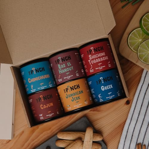Scatola Maestro della Griglia 6 Spezie Gourmet Perfette per i BBQ - Senza Additivi - Sapori Autentici da Tutto il Mondo - Ideale per un Regalo Creativo per gli Amanti del Cibo