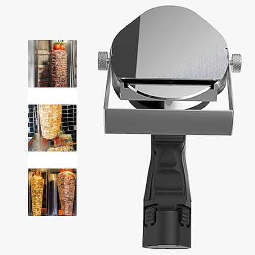 KHZKHC Coltello Kebab Turco Portatile 80 W, Affettatrice Elettrica Kebab, Tagliacarne Commerciale Fette, Senza Fili, capacità della Batteria 2500 mAh, per Feste Barbecue Ristorante
