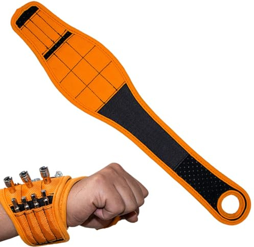 Magnetic Wrist Strap Cool Handyman Tool Wrist Strap | Magnetic Tool Belt with 9 Magnets Handy Gadget Handyman Gadget for Men Dad Husband Grandpa Mechanic Electrician Women