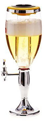 YXUANYZNB Dispensador de cerveza de plástico de 3 litros, dispensador de bebidas de torre de cerveza de barril frío con grifo, fácil de limpiar, para fiestas, hogar y bar, color plateado