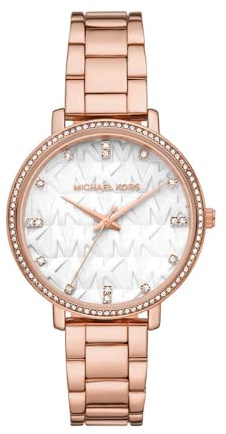 Michael Kors Damen Pyper Uhr, Quarzwerk mit DREI Zeigern, mit Edelstahl- oder Legierungsarmband