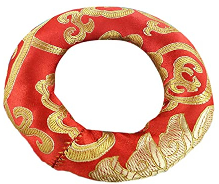Rotes Klangschalenpolster aus Baumwollstoff, 18cm, für Buddhistische | Praktisches Zubehör, Schöne Optik und Feine Verarbeitung, als Unterlage für Tibetische Klangschalen Zufällige Farbe