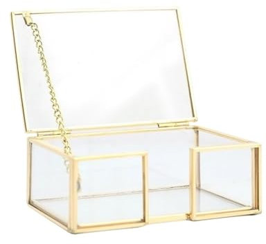 GTGXZX Visitenkartenetui Visitenkartenhalter Schräg Business Name Card Stand Klar Gold Desktop Name Card Displa Bürobedarf(11x6.5x5.5cm)