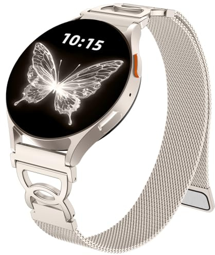 Epova Kompatibel med Galaxy Watch 7 armband 40 mm 44 mm – Galaxy Watch 6 5 4-armband, smal metallmagnet, ersättningsarmband för Galaxy Watch 6 Classic, 5 Pro, 4 Classic, FE, polarstjärna