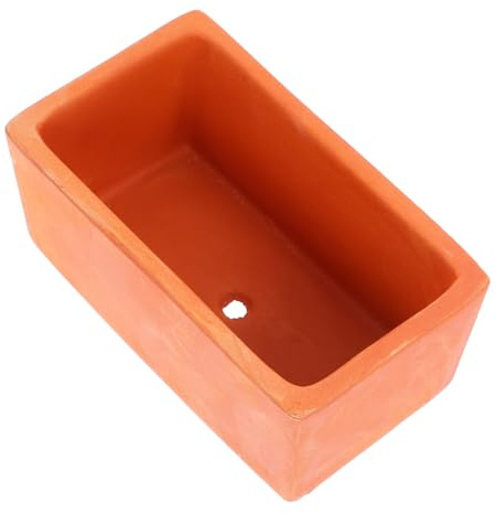CIYODO Vaso Rettangolare Terracotta Con Foro Di Drenaggio Fioriera Per Piante e Cactus Contenitore in Argilla Per Piante Da Interno Ed Esterno Per Bonsai e Decorazioni Su Davanzale
