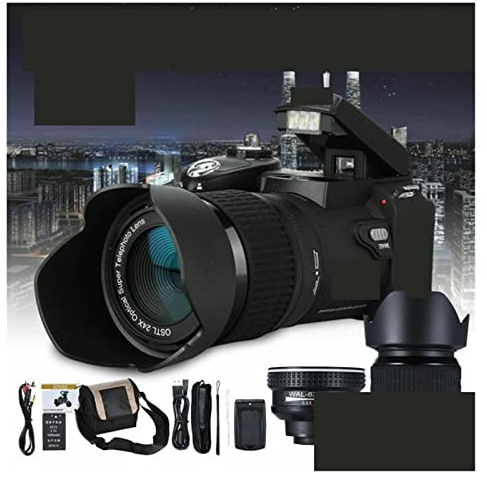 Macchina fotografica digitale, Fotocamera digitale da 33 MP Obiettivo grandangolare 0,5X Teleobiettivo 24X + Fotocamera digitale a luce LED(D7100 1 battery)