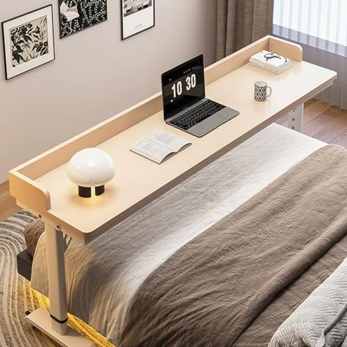 MZBDYYF Tavolo regolabile in altezza per laptop con ruote, sopra il tavolo di lavoro del letto con i deflettori, scrivania mobile domestica, tavolo letto rotolamento ospedale, tavolo overbed camera da