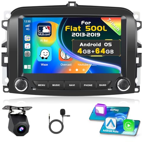 [4G+64G] Inefala Android 15 Autoradio per Fiat 500L 2013-2019 con Wireless Carplay Android, 7 Pollici Touchscreen Radio con Navi GPS WiFi RDS/FM Bluetooth EQ SWC Retrocamera Mic