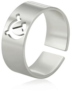 fycouyee Anello ornamento cavo falce martello 8MM aperto anello in acciaio inox