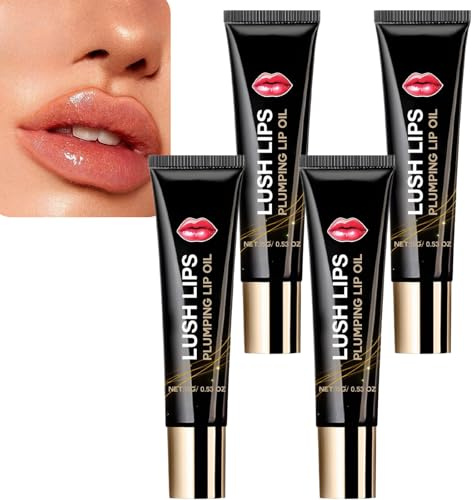 Plumping Lip Oil Serum, Hydrating & Nourishing Lip Booster with Hyaluronic Acid & Collagen, Lip Plumper Gloss & Lip Plumper Extreme, Plumpify Lip Plumping Serum for Fuller Lips, Reduces Lines (4pcs)