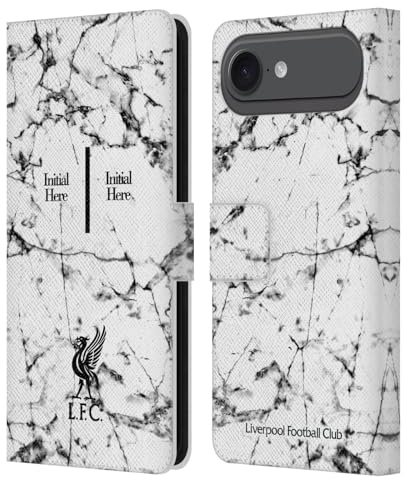 Head Case Designs Offizielle Personalisierte Individuelle Liverpool Football Club Liver Bird Marmor Logo 1 Leder-Wallet-Hülle Kompatibel mit Apple iPhone 17 Air