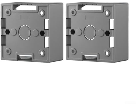 Niceminiwall Surface-Mounted Box Single Gang 40mm Deep for Ethernet Cable Network Sockets and Wall Plate Faceplates, PVC Electrical Backbox Compatible with Switch Socket(Grey-2PCS)