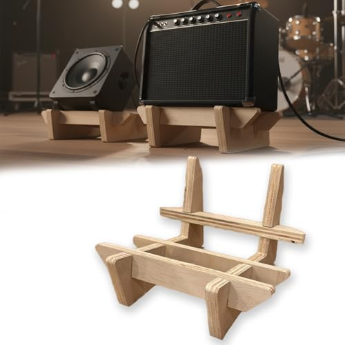 Sitaitong Guitar Amp Stand for Enhanced Tone & Monitoring, Wood Portable Stage Floor Monitor Holder for Electric Guitar Bass Amps, Reduces Resonance & Improves Sound Projection