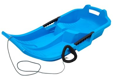 KHW Minibob | Iceblue | Bob Schlitten aus Kunststoff | robust & frostbeständig | leicht & wendig | mit Brems- & Lenkfunktion | Made in Germany | TÜV-geprüft | 80×40×20 cm