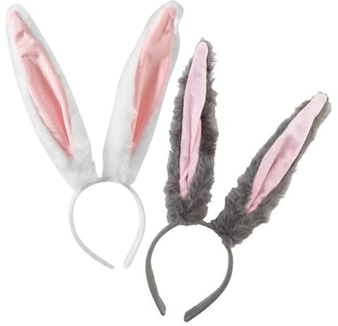 Satiskid 2 diademas de conejo de Pascua, orejas de conejo, diadema para disfraz de conejo, para niños y mujeres, accesorio para carnaval, Halloween, fiestas, cosplay, decoración