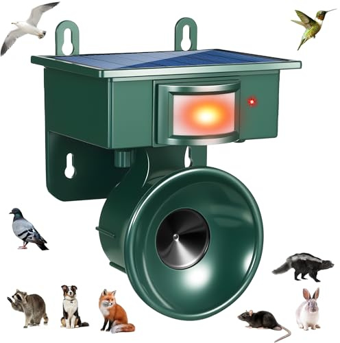 2026 Solar Ultrasonic Bird Repeller Outdoor,Woodpecker Deterrent for House,Pigeon Bird Deterrents for Outside Birds Repellent Scare Devices for Balconies Yard Garden Farm Orchard Animal Repellent