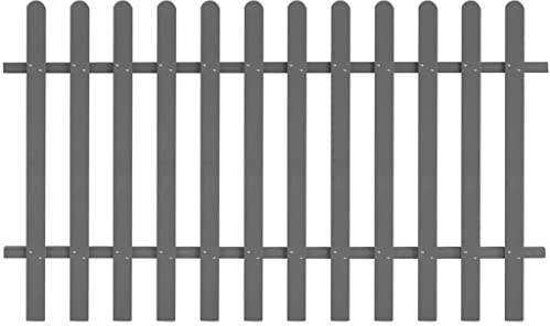 Ziaphsol WPC - Valla de listones gris 200 x 120 cm, 12 listones, protección visual, valla de jardín para bordear parcelas, terrazas, balcones, patios