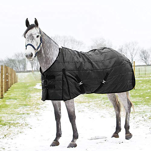Horze Nevada Winter-Stalldecke, 420D mit 200g Füllung, gesteppt, leicht, Schwarz, 145