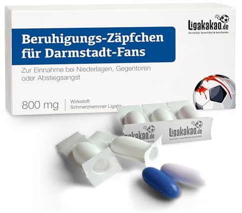 Beruhigungs-Zäpfchen® für Darmstadt Fans | Lakritz-Zäpfchen für DARMSTADT Fans zur Einnahme bei Niederlagen, Gegentoren & Abstiegsangst | Mehr verrückte Männer Geschenk Fanartikel über „Farbe“