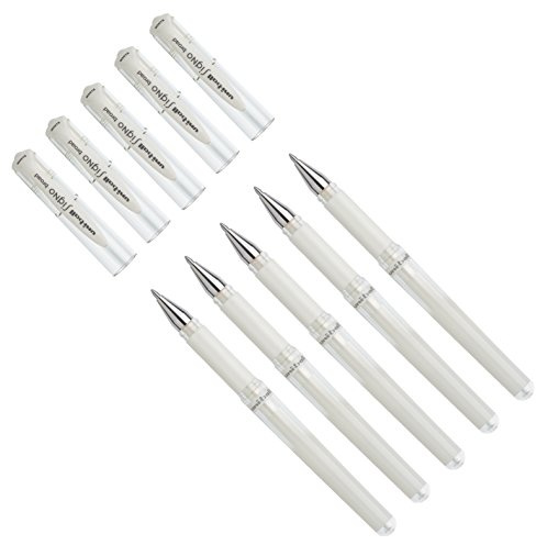 5er Pack Gelroller uni-ball® SIGNO UM 153, Schreibfarbe: weiß