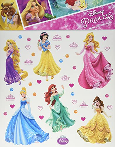 AG Design Disney Prinsessor barnrum väggklistermärke, PVC-film (ftalatfri), flerfärgad, 30 x 30 cm