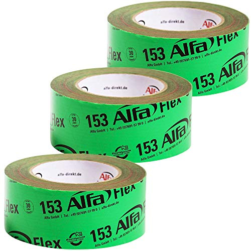 Alfa 3x Flexibles Hochleistungsklebeband 50 mm x 25 m Profi-Qualität Dampfbremsen Dampfsperren Dachfolien geschmeidiges Folienklebeband/Systemklebeband