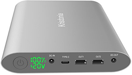 Krisdonia 50000mAh Batterie Externe Power Bank Chargeur Portable avec Double USB (Quick Charge 3.0)+Type-C+Sortie DC pour Ordinateurs, Portables PC, Laptop, MacBook, Smartphone