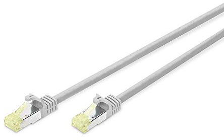 DIGITUS Cable LAN Cat 6A - 3 m - 100 % probado a nivel de componentes - Cable de red RJ45 - S/FTP apantallado - Gris