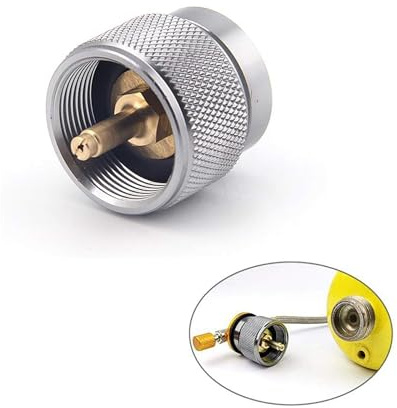 Propane to Butane Adapter 16 oz Propane Tank Gas Adapter Converter Input EN417 Valve Output Camping Stove Adapter Cylinder Canister Adapter for Outdoor Camping Backpacking