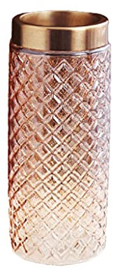 WYFC Florero de cristal y borde prismático para el hogar y la boda, decoración interior y exterior, jarrón de cristal de 10.6 pulgadas (oro) (color: oro)