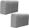 Anwangda Juego de fundas de reposabrazos gruesas, suaves, protectores antideslizantes para muebles, 2 unidades por paquete, funda protectora de reposabrazos para silla, sofá, sofá (gris claro)
