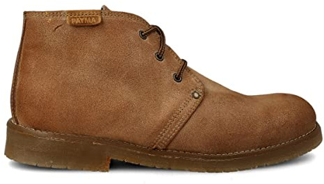 PAYMA - Botín Rústico Hombre de Piel tipo Chukka. Zapato Bota Safari Pisamierdas de Piel Nobuk. Casual, Sport, Jardinería. Cierre Cordones. Suela de Goma. Color: Bota Rústica, Talla: EU 43