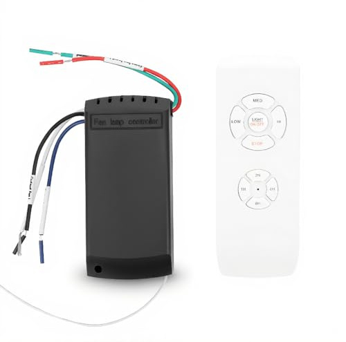 SALALIS Telecomando per Ventilatori e Luci rf receiver x ventilatore da soffitto 85V-260V, Pulsanti in Gomma, Temporizzazione, Distanza 30 m, Controllo Remoto Telecomandi